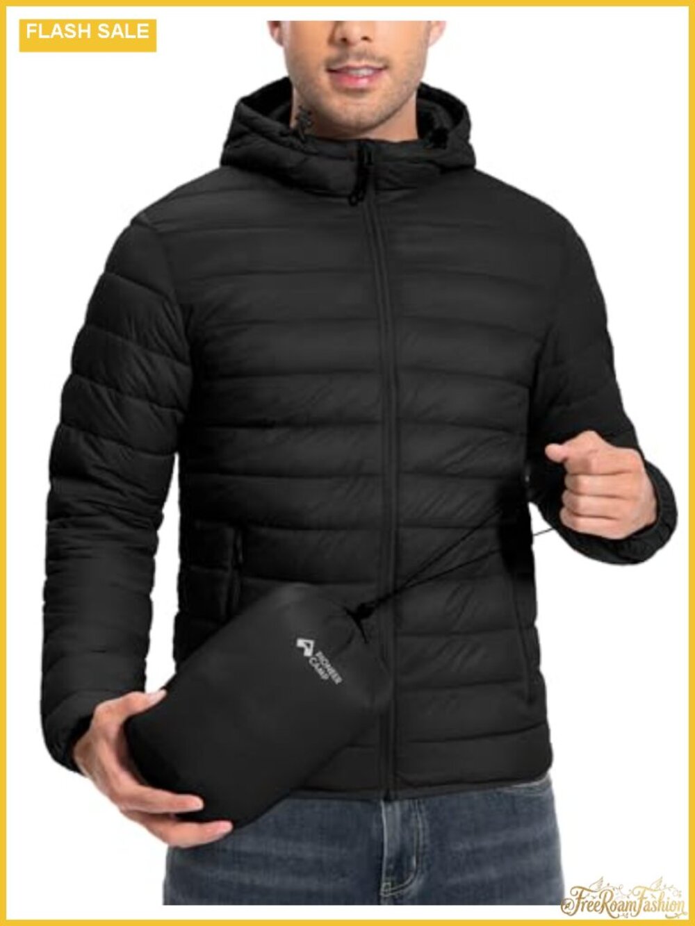 Mens Lightweight Packable Puffer Jacket Hooded Insulated Thermal Winter Coat